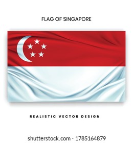 Bandera de Singapur - Diseño vectorial realista