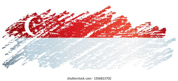 Flag of Singapore, Republic of Singapore. Template for award design, an official document with the flag of Singapore. Bright, colorful vector illustration for graphic and web design.