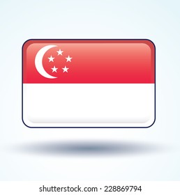 Flag of Singapore, vector illustration