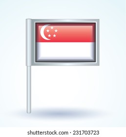 Flag of Singapore, vector illustration