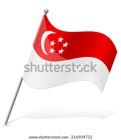 flag of Singapore vector illustration isolated on white background