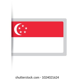Flag of Singapore. Vector illustration of a stylized flag.
The slit in the paper with shadows. isolated on white.