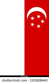 flag of singapore vertical. vector