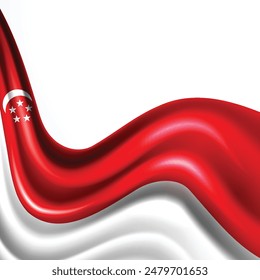 Flag of Singapore waving in the wind