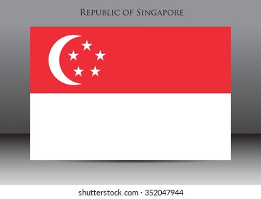 Flag of Singapore.Singapore flag vector illustration.