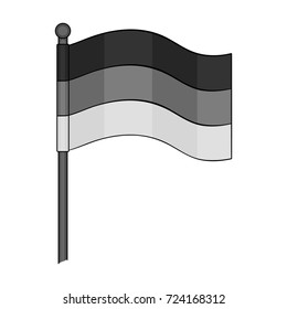 Flag, single icon in monochrome style.Flag vector symbol stock illustration web.
