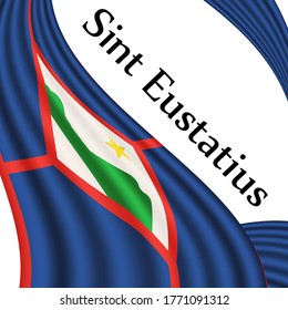 Flag of Sint Eustatius country on white background. Eps.file.