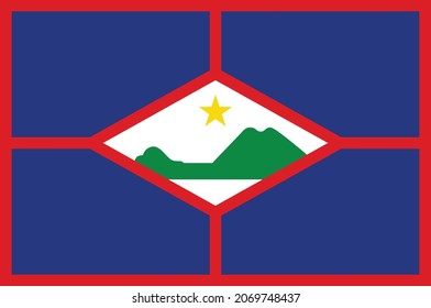 Flag of Sint Eustatius is an island in the Caribbean. Vector illustration