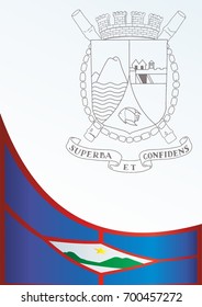 Flag of Sint Eustatius, Kingdom of the Netherlands, template for the award, an official document with the flag and the symbol of Sint Eustatius
