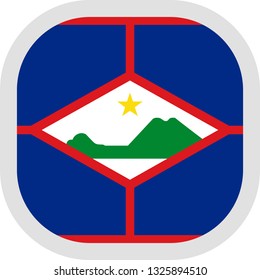 Flag of Sint Eustatius. Rounded square icon on white background, vector illustration.