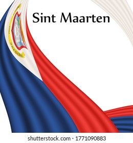 Flag of Sint Maarten country on white background. Eps.file.