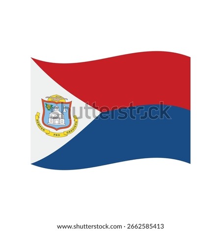 flag of Sint Maarten emoji symbol sign icon vector illustration isolated flat wave banner 
