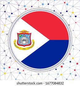 Flag of Sint Maarten with network background. Sint Maarten sign. Awesome vector illustration.