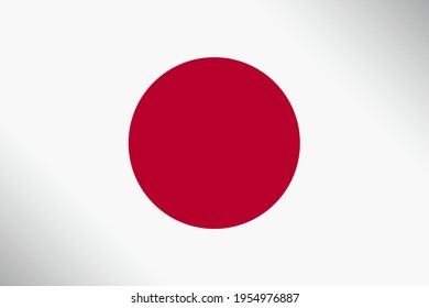 La bandera de Japón, tamaño correcto, proporciones y colores. Ilustración vectorial. Japón (Nippon) Tierra del Sol Naciente. Hinomaru es una pancarta blanca rectangular que tiene un círculo rojo intenso en su centro. 