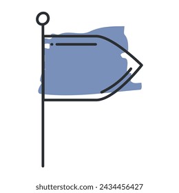 Icono de dibujo de la bandera Dibujo a mano Ilustración vectorial