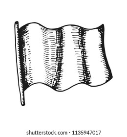 flag sketch monochrome. isolated on white background.