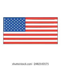 Esbozo de bandera de la Ilustración vectorial de los Estados Unidos