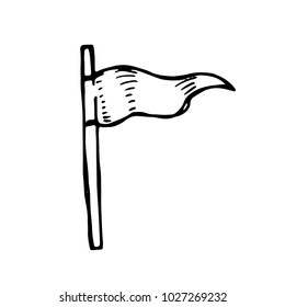 flag sketch vector isolated black