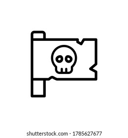 Flag, skull icon. Simple line, outline vector elements of pirate icons for ui and ux, website or mobile application