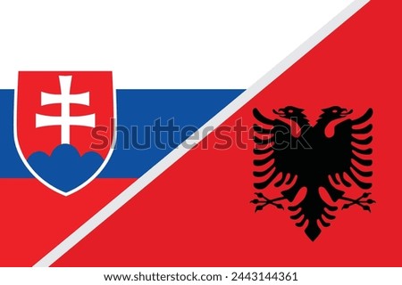 Flag of Slovakia and Albania concept graphic element Illustration template design

