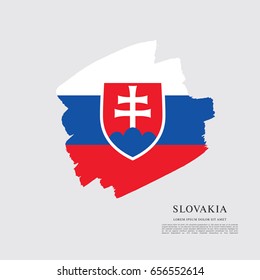 Flag of Slovakia, brush stroke background