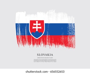 Flag of Slovakia, brush stroke background