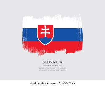 Flag of Slovakia, brush stroke background