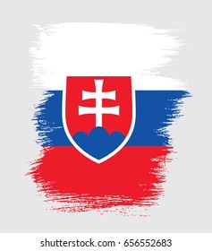 Flag of Slovakia, brush stroke background