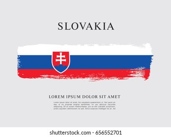Flag of Slovakia, brush stroke background