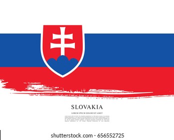 Flag of Slovakia, brush stroke background