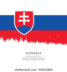 Flag of Slovakia, brush stroke background