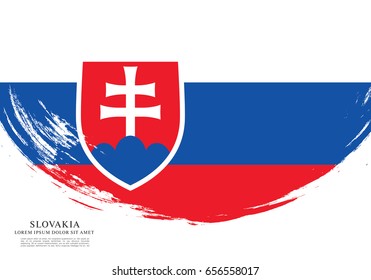 Flag of Slovakia, brush stroke background