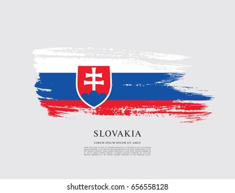 Flag of Slovakia, brush stroke background
