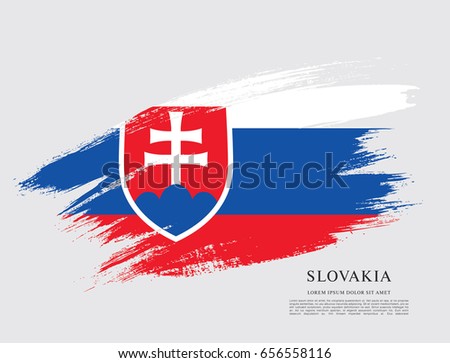 Flag of Slovakia, brush stroke background
