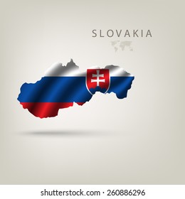 Flag of SLOVAKIA as a country with a shadow