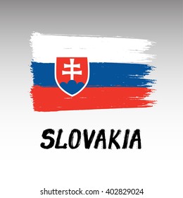 Flag Of Slovakia - Grunge