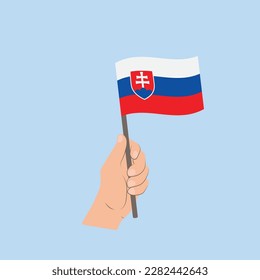 Flag of Slovakia, Hand Holding flag