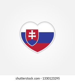 Flag of Slovakia heart 3d design template vector illustration. vector eps 10