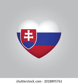 Bandera de Eslovaquia en el corazón. Vector de bandera de Eslovaquia. Símbolo de amor de Eslovaquia