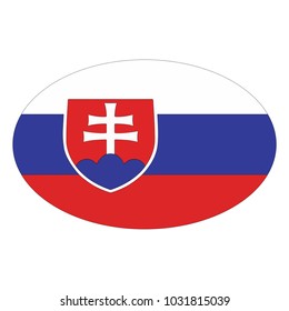 Flag of Slovakia, icon. Realistic color. Abstract concept. Vector illustration on white background.