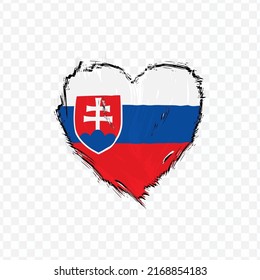 Flag Of Slovakia in love texture brush  with transparent background, vector illustration in eps file