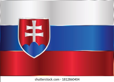 Flag of Slovakia with metal gradient