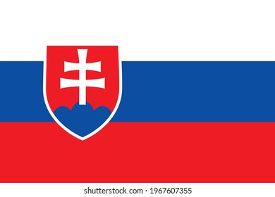 Flagge der Slowakei, offizielle Farben, korrekte Proportionen. Vektorgrafik