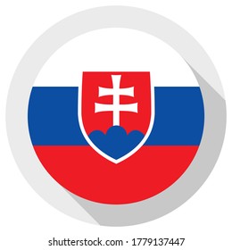 Bandera de Eslovaquia, icono de forma redonda sobre fondo blanco, ilustración vectorial