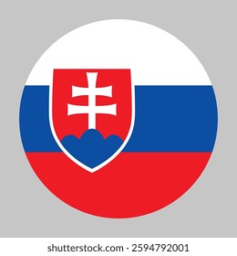Flag of Slovakia round shape, national symbol