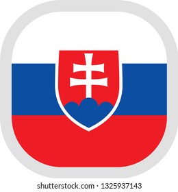 Flag of Slovakia. Rounded square icon on white background, vector illustration.