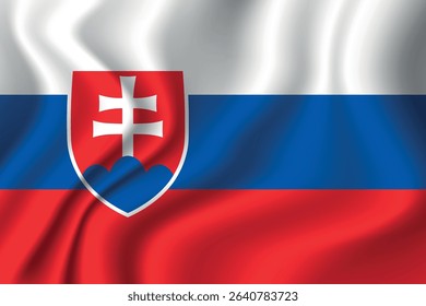 Flag of Slovakia. Slovak national symbol in official colors. Template icon. Vector background.