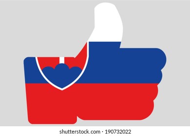The flag of Slovakia in a Thumbs Up Icon