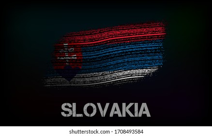 Bandera de Eslovaquia. Ilustración vectorial en estilo grunge con grietas y abrasiones. Buena imagen para imprimir