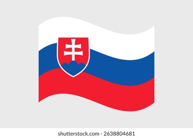 Flag of Slovakia. Slovakia wavy flag digital vector illustration. Fluttering flag.
